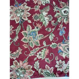 Chaps Home Floral King Pillow Shams 36 x 21" Cotton Red w/ Tan Edging  Set of 2